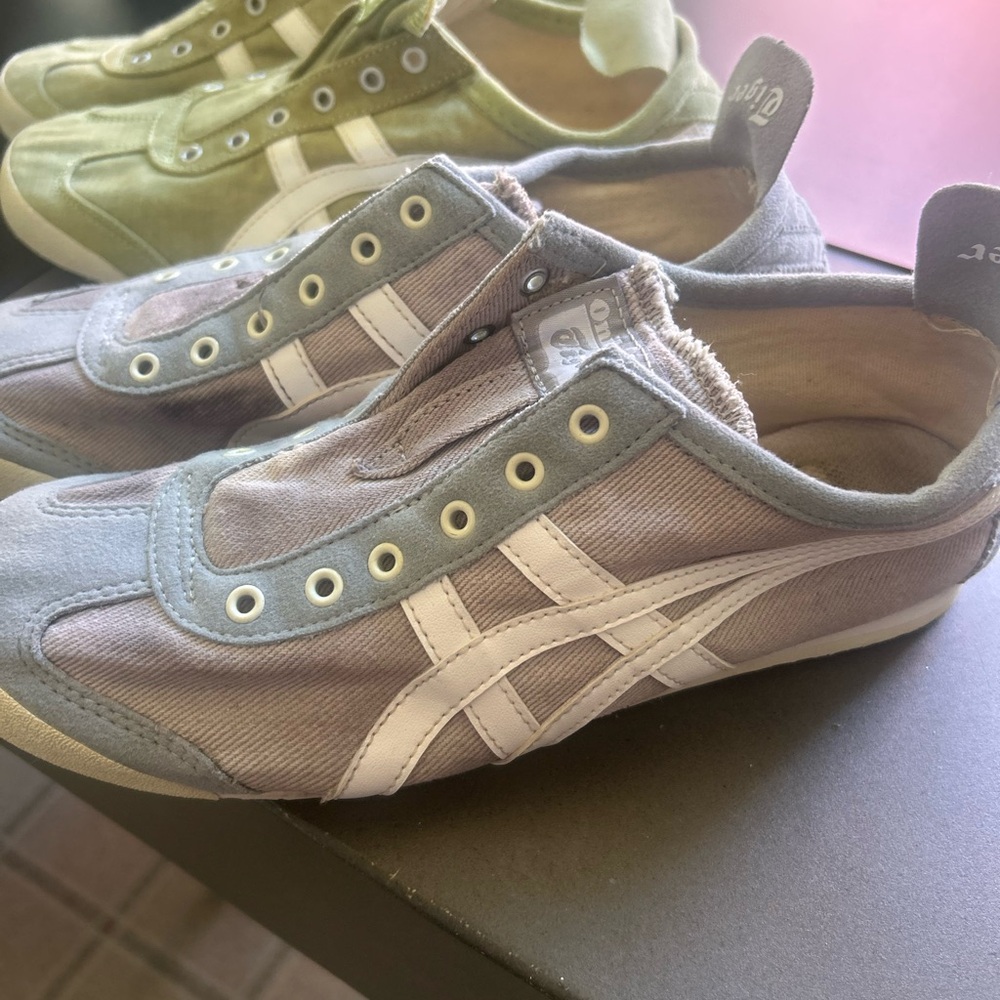 Onitsuka Tiger Gray and green  Sneakers 2x $50